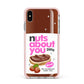 Nuts About You Apple iPhone Xs Max Impact Case Pink Edge on Silver Phone