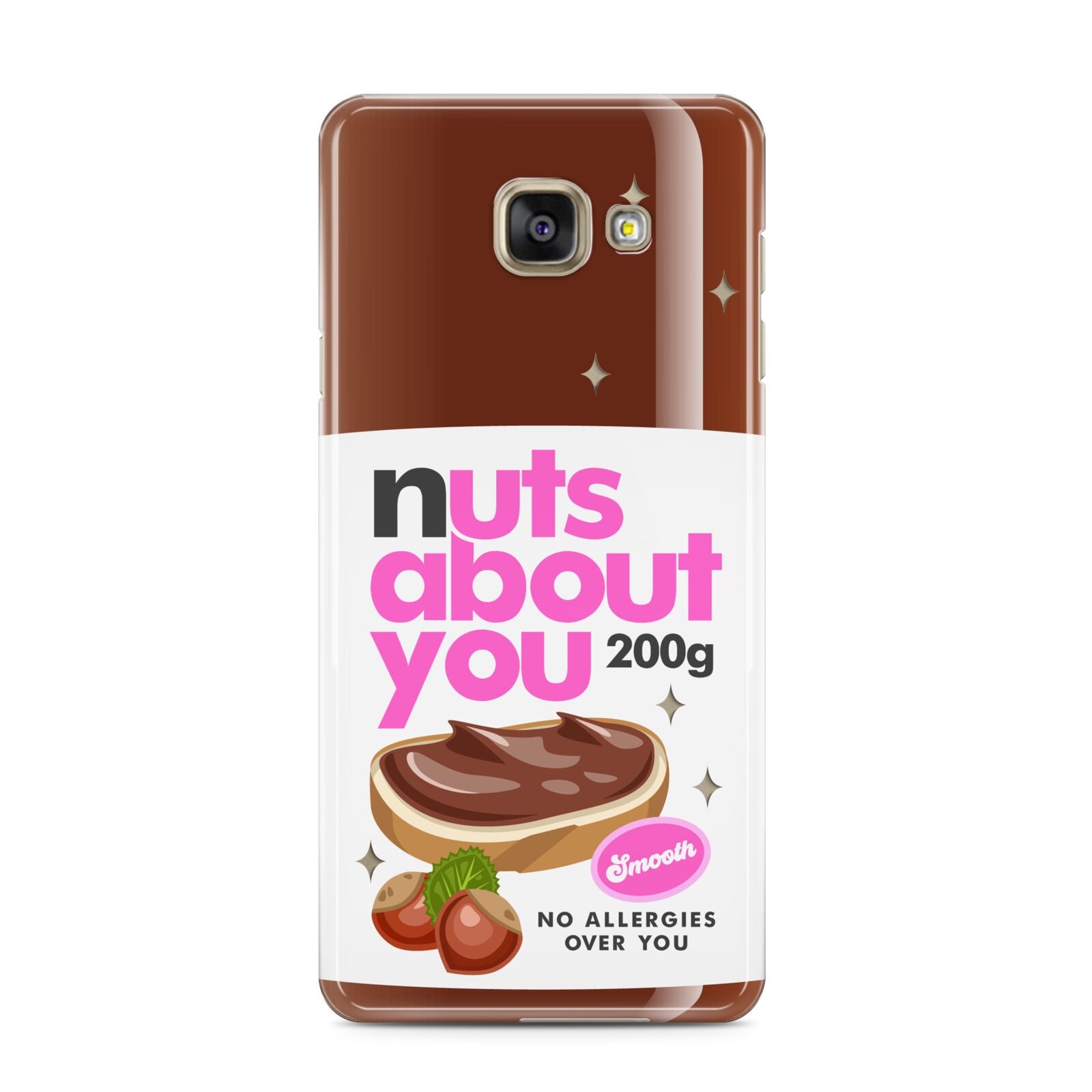 Nuts About You Samsung Galaxy A3 2016 Case on gold phone