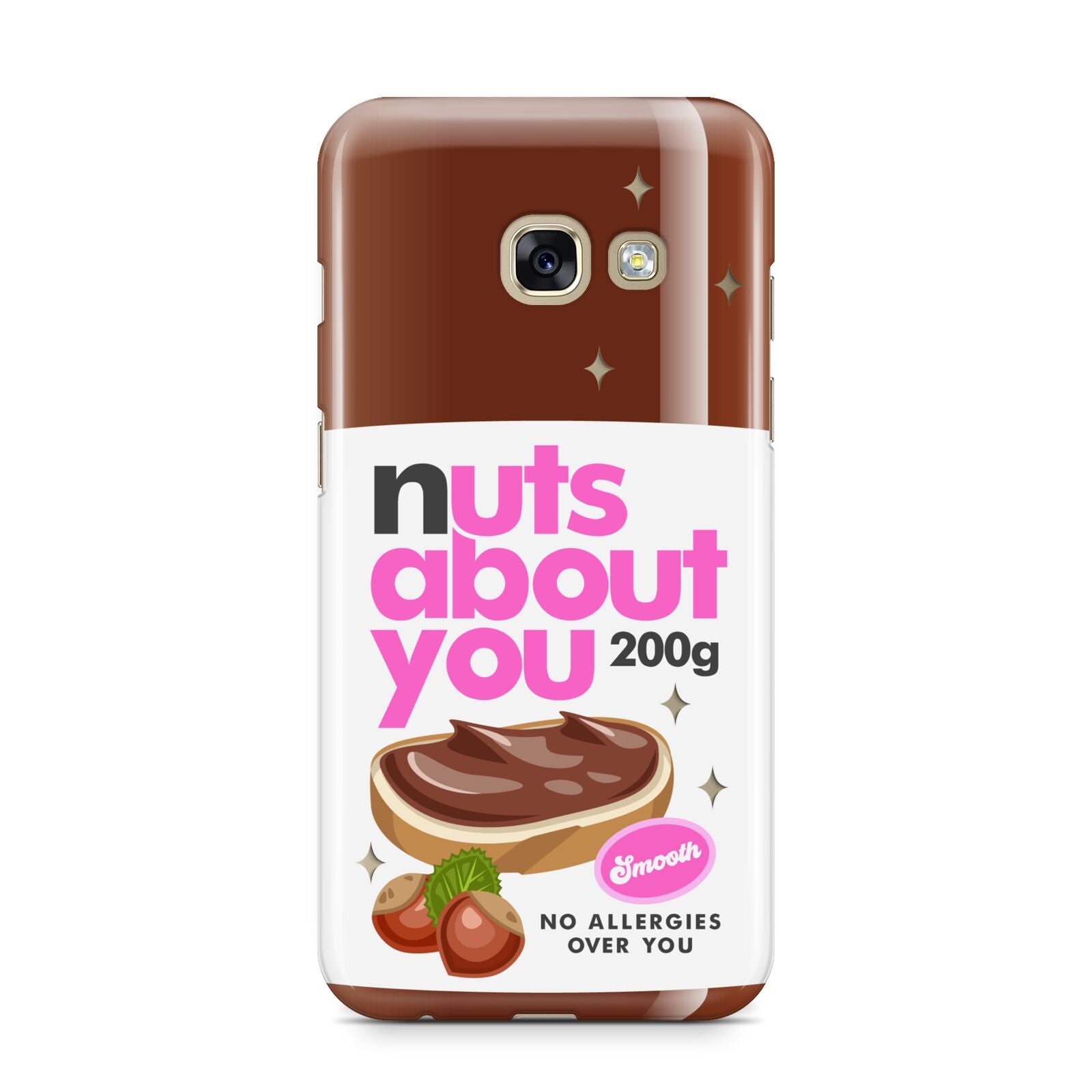 Nuts About You Samsung Galaxy A3 2017 Case on gold phone