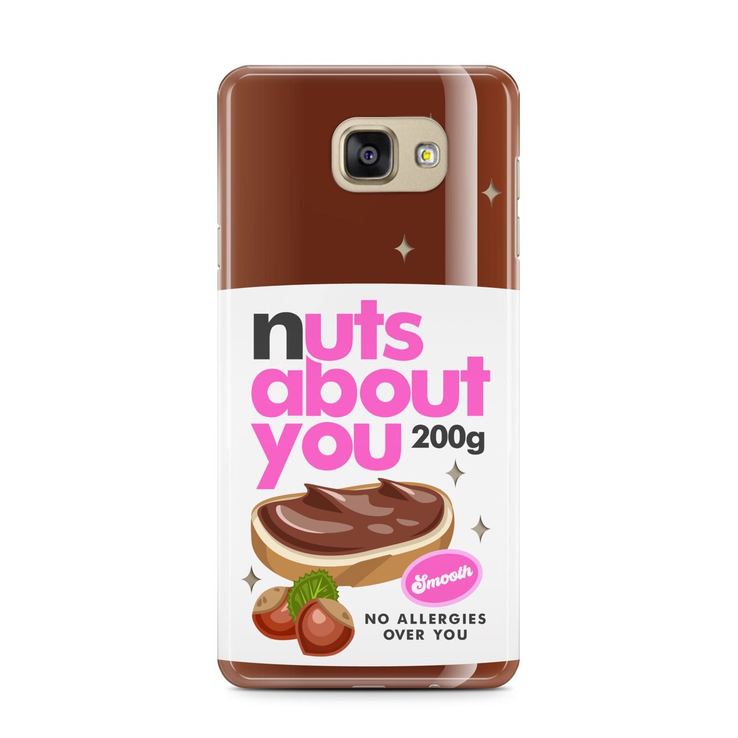 Nuts About You Samsung Galaxy A7 2016 Case on gold phone
