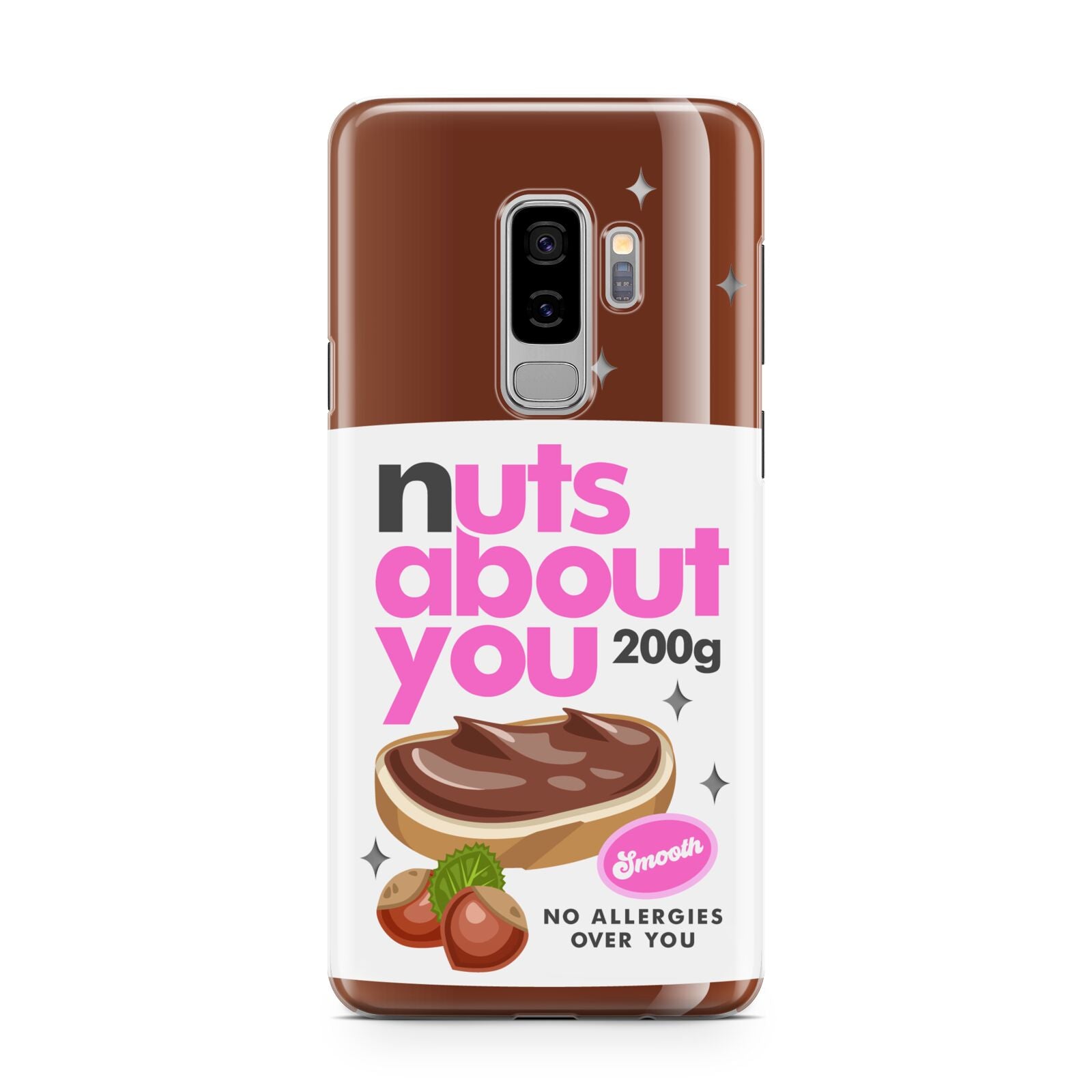 Nuts About You Samsung Galaxy S9 Plus Case on Silver phone