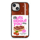 Nuts About You iPhone 13 Black Impact Case on Silver phone
