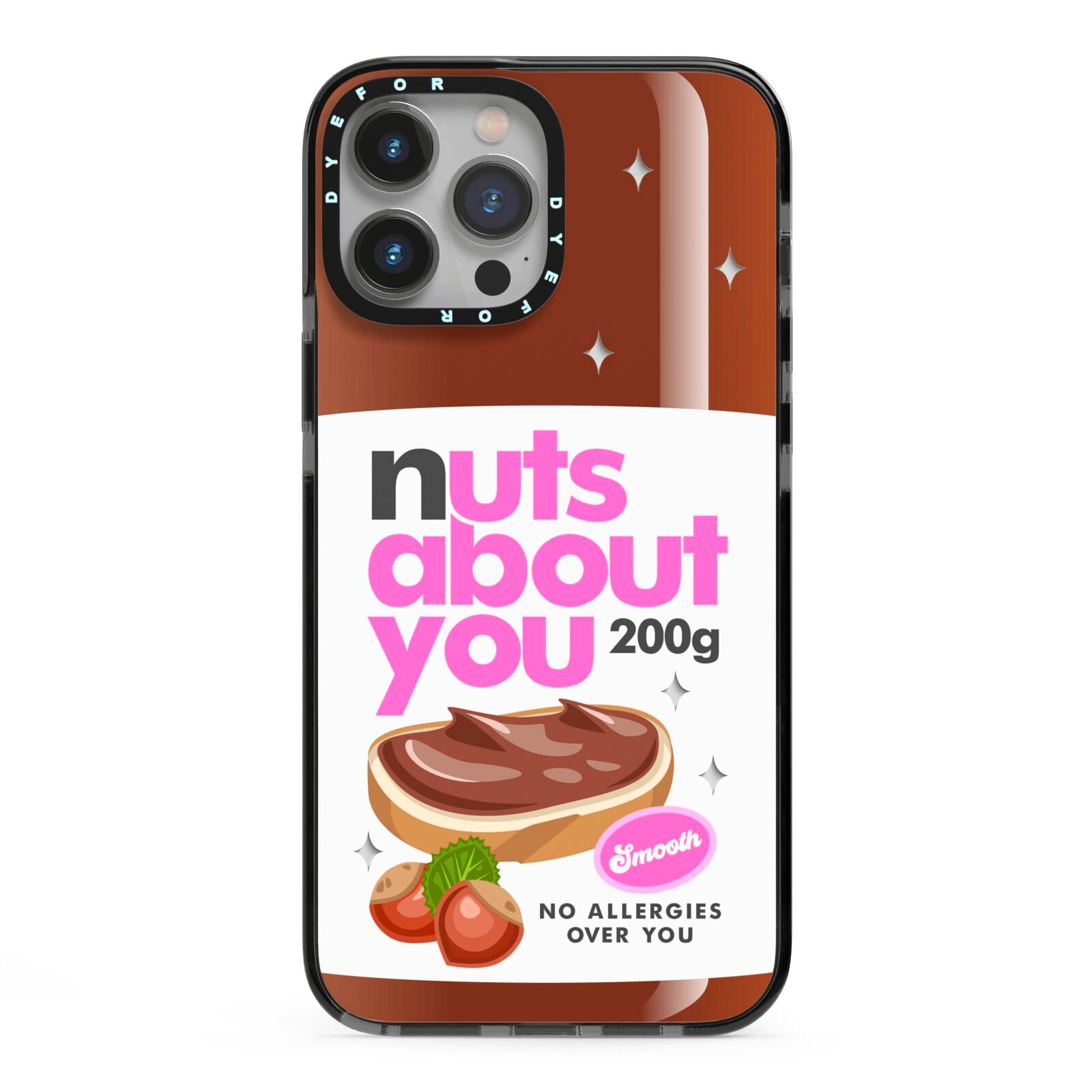 Nuts About You iPhone 13 Pro Max Black Impact Case on Silver phone