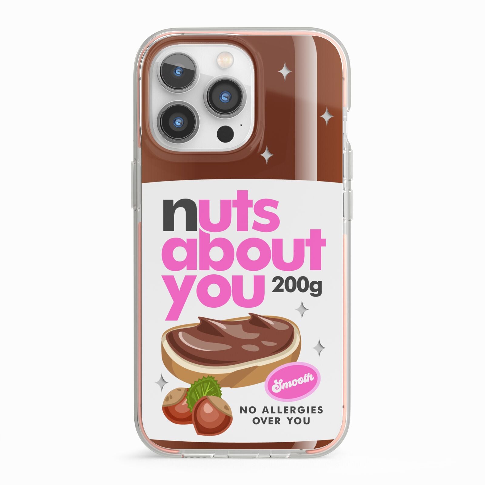 Nuts About You iPhone 13 Pro TPU Impact Case with Pink Edges