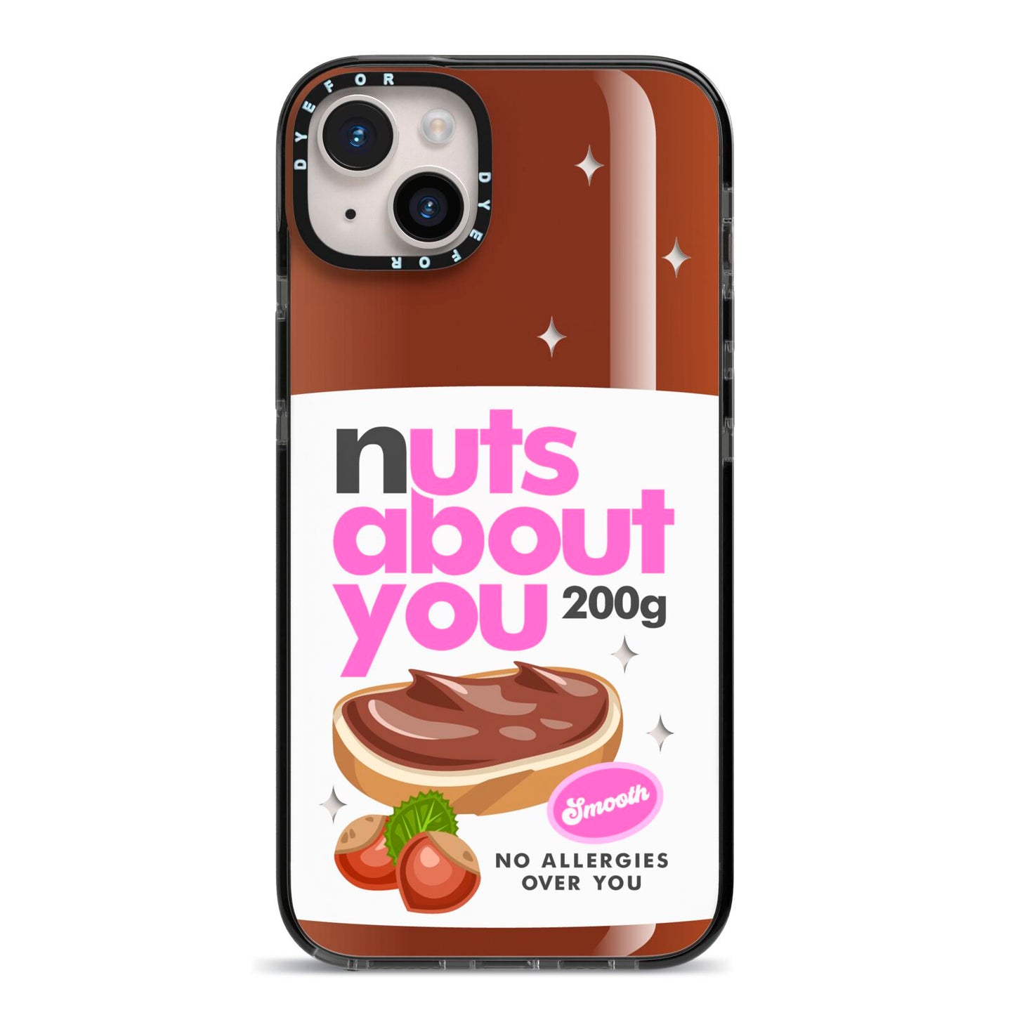 Nuts About You iPhone 14 Plus Black Impact Case on Silver phone