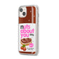 Nuts About You iPhone 14 Plus Clear Tough Case Starlight Angled Image