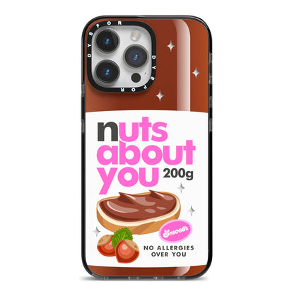 Nuts About You iPhone 14 Pro Max Black Impact Case on Silver phone