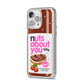 Nuts About You iPhone 14 Pro Max Clear Tough Case Silver Angled Image