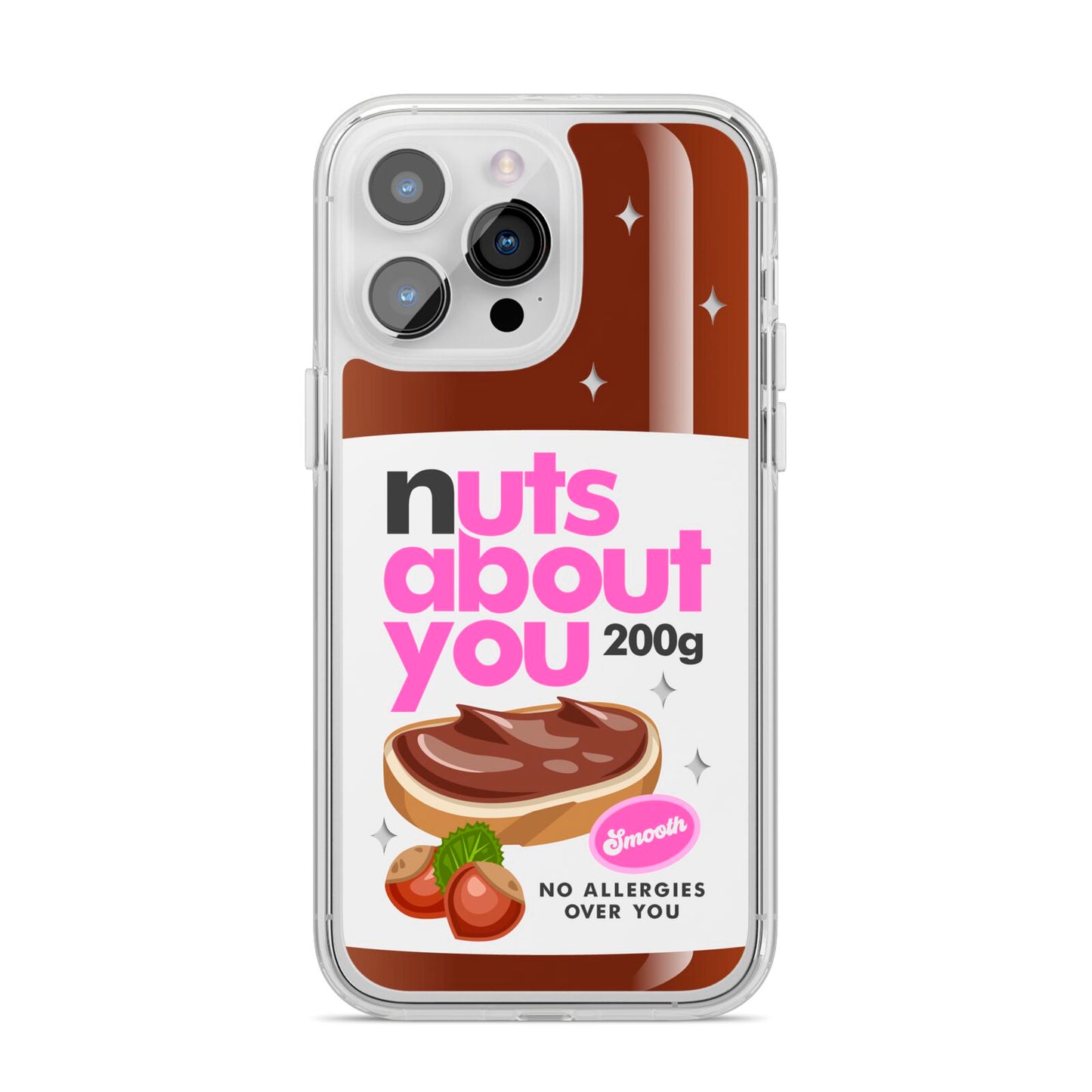 Nuts About You iPhone 14 Pro Max Clear Tough Case Silver