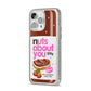 Nuts About You iPhone 14 Pro Max Glitter Tough Case Silver Angled Image