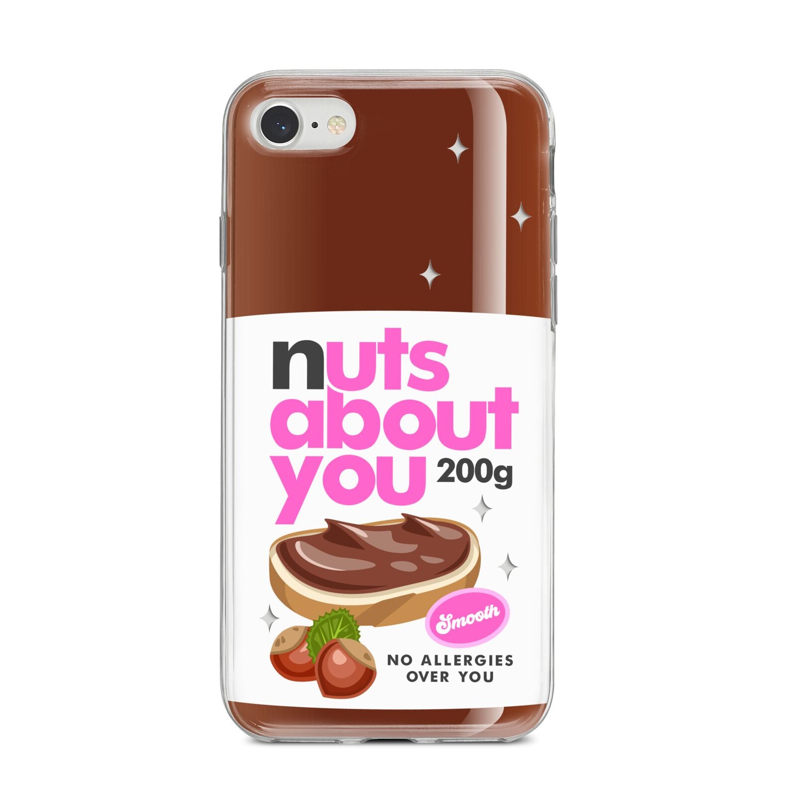 Nuts About You iPhone 8 Bumper Case on Silver iPhone