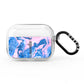 Ocean Blue and Pink Marble AirPods Pro Clear Case
