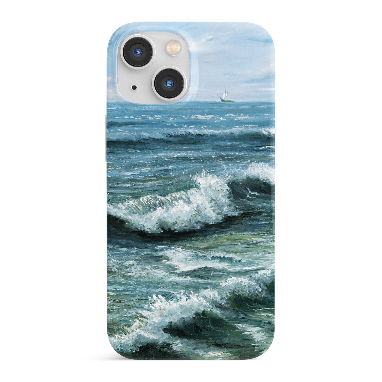 Ocean Brush Stroke iPhone 13 Mini Full Wrap 3D Snap Case