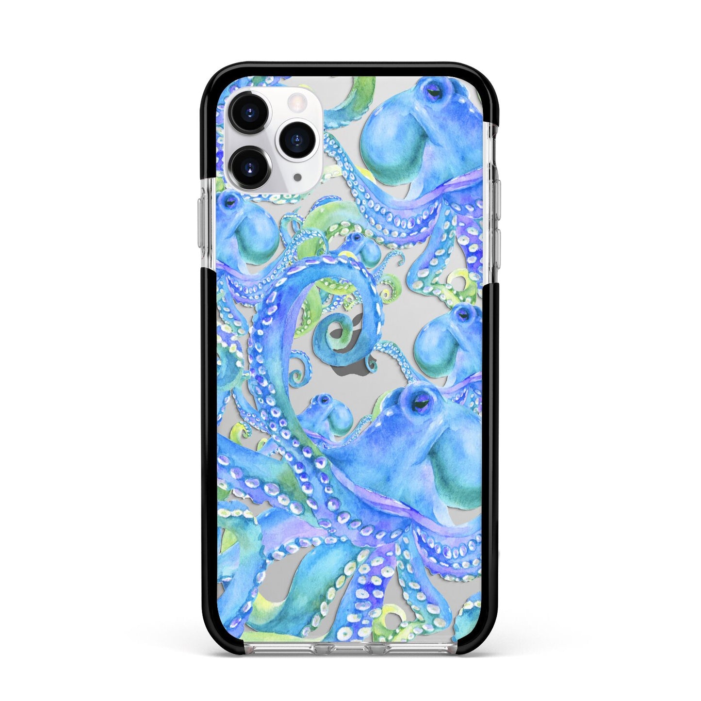 Octopus Apple iPhone 11 Pro Max in Silver with Black Impact Case