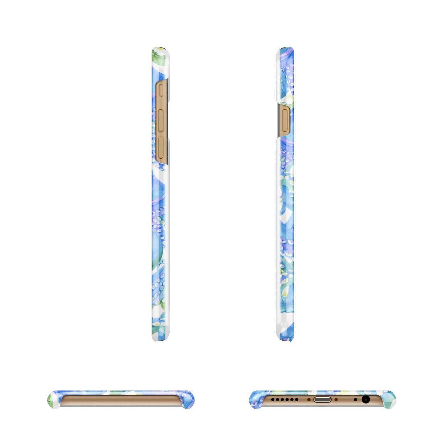 Octopus Apple iPhone 6 3D Wrap Snap Case Angled Images