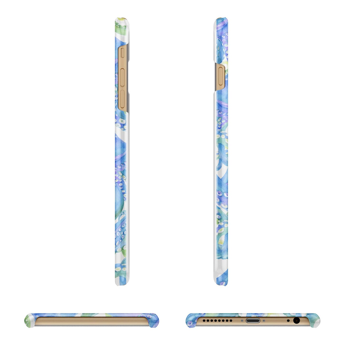 Octopus Apple iPhone 6 Plus 3D Wrap Snap Case Angled Images