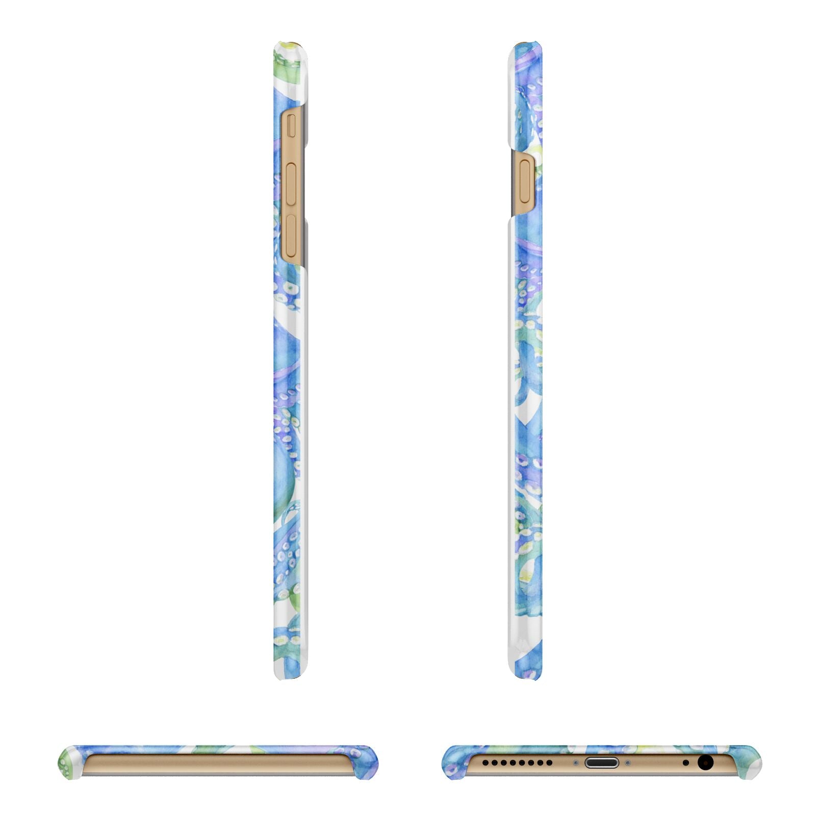 Octopus Apple iPhone 6 Plus 3D Wrap Snap Case Angled Images