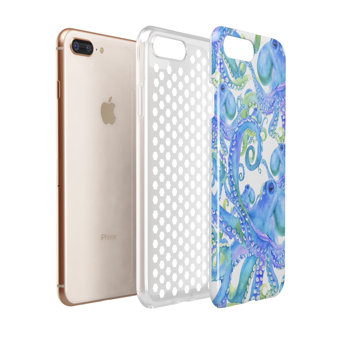 Octopus Apple iPhone 7 8 Plus 3D Tough Case Expanded View