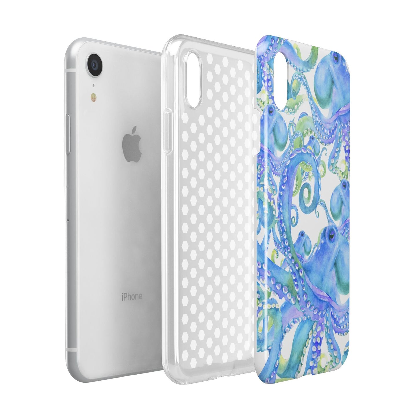 Octopus Apple iPhone XR White 3D Tough Case Expanded view