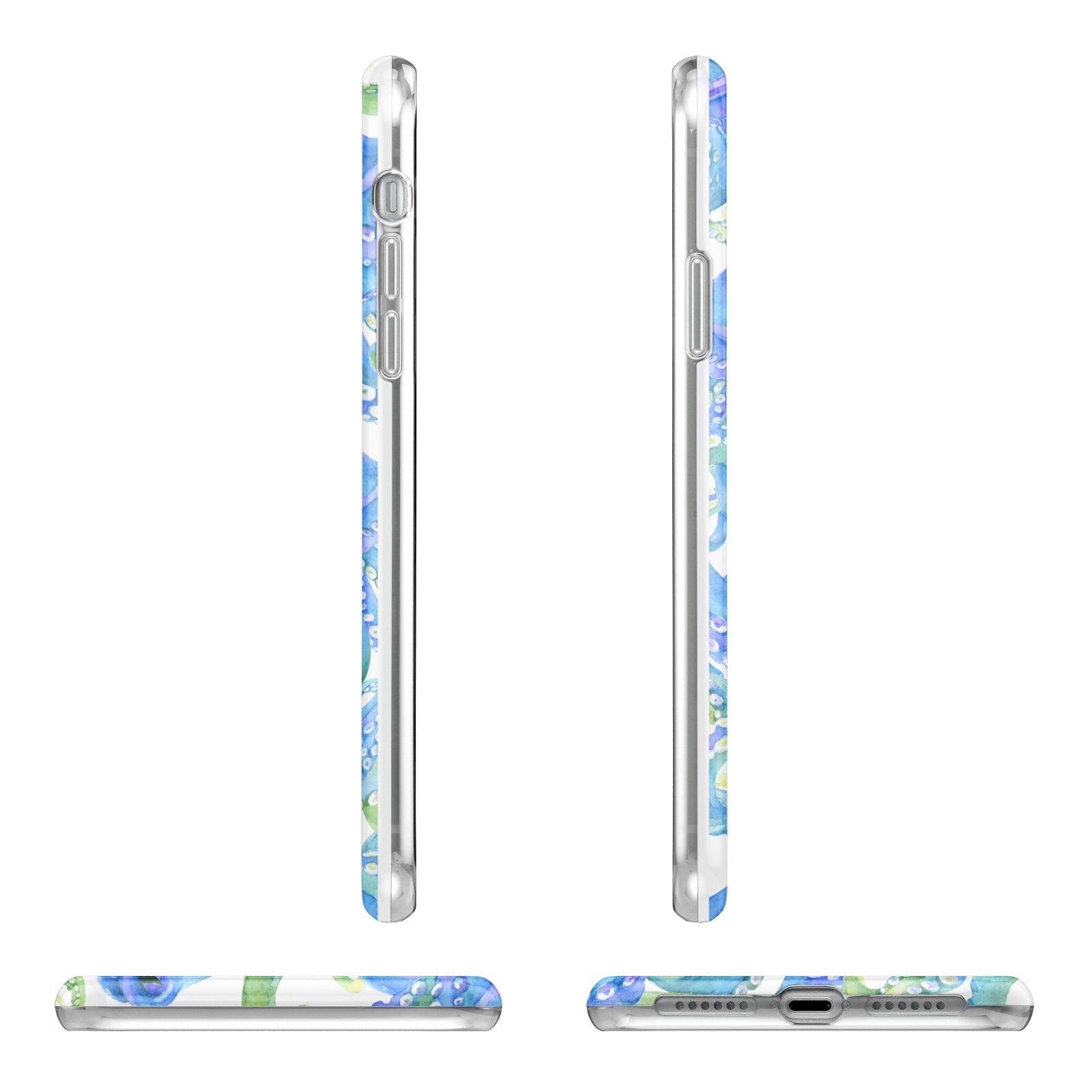 Octopus Apple iPhone XR in White with 3D Wrap Tough Case Alternative Image Angles