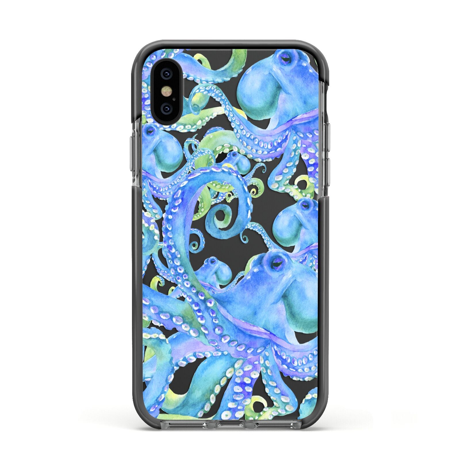 Octopus Apple iPhone Xs Impact Case Black Edge on Black Phone