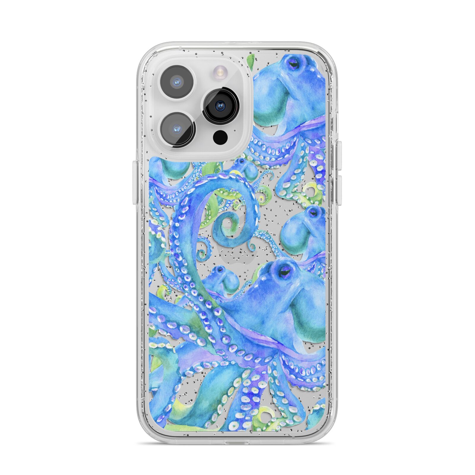 Octopus iPhone 14 Pro Max Glitter Tough Case Silver