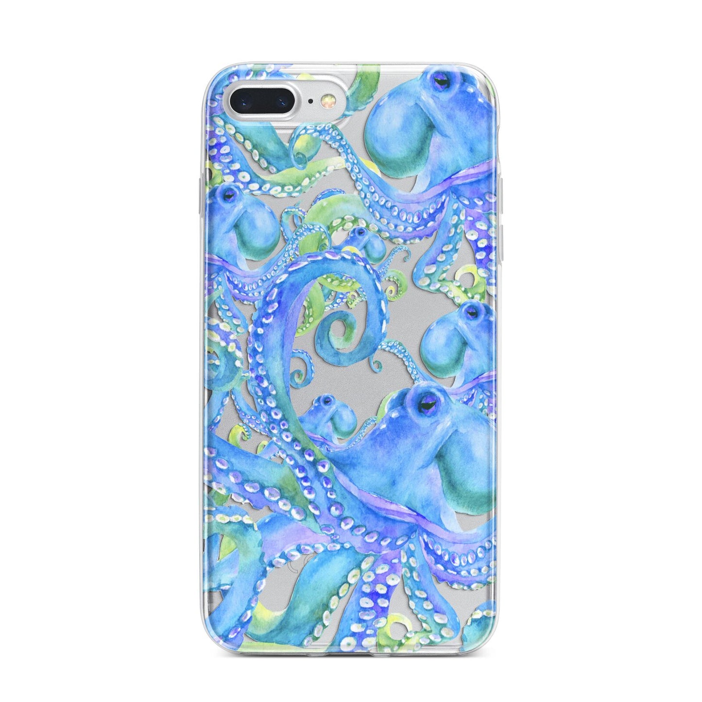 Octopus iPhone 7 Plus Bumper Case on Silver iPhone
