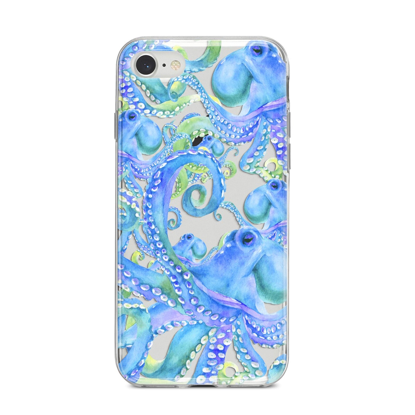 Octopus iPhone 8 Bumper Case on Silver iPhone
