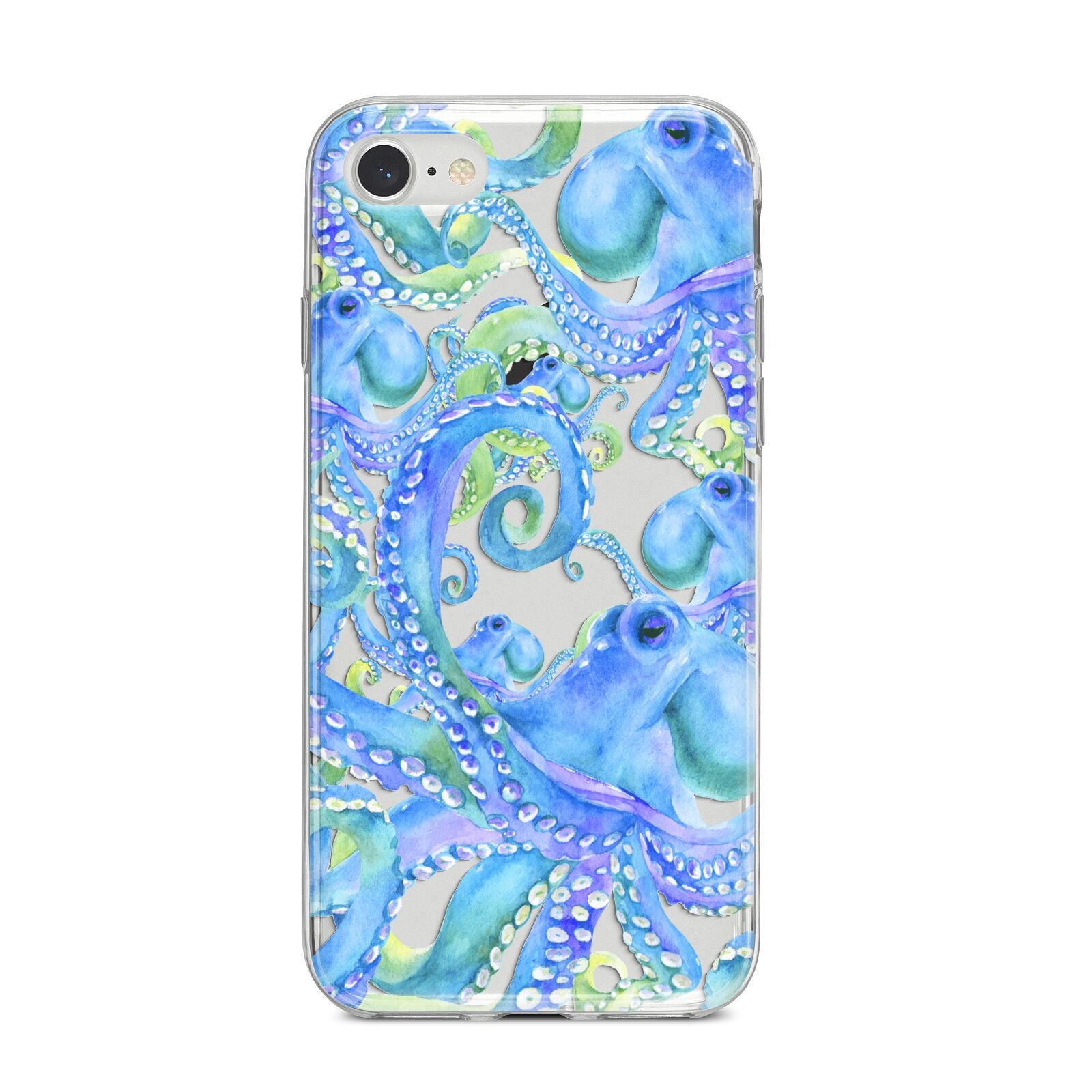 Octopus iPhone 8 Bumper Case on Silver iPhone