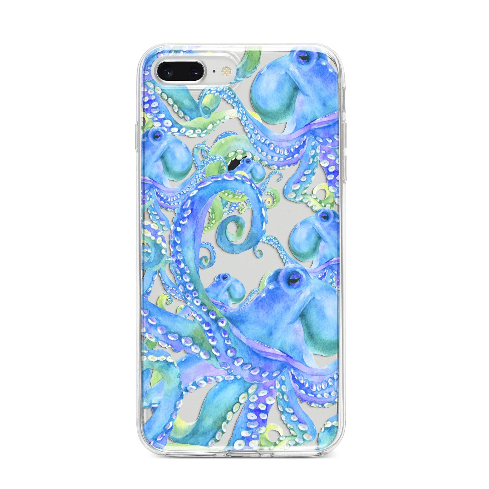 Octopus iPhone 8 Plus Bumper Case on Silver iPhone