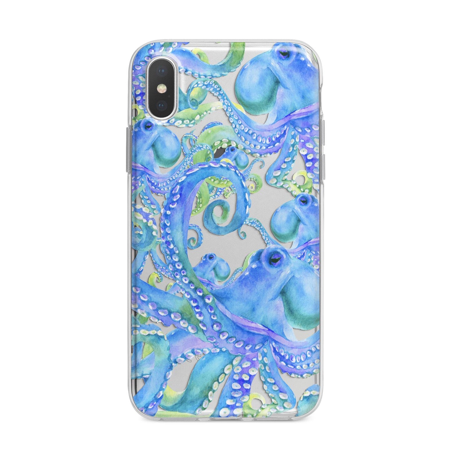 Octopus iPhone X Bumper Case on Silver iPhone Alternative Image 1