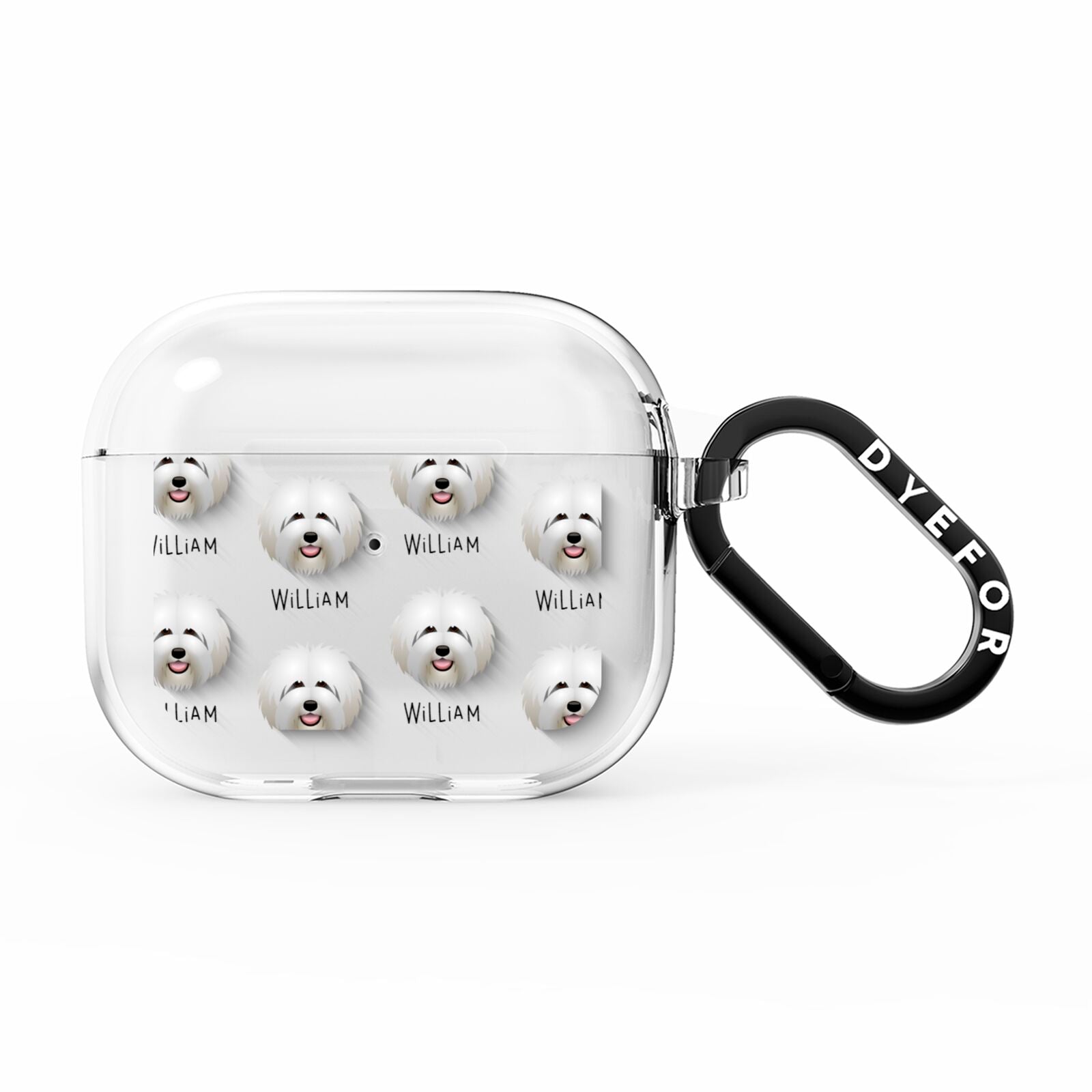 Old English Sheepdog Icon with Name AirPods Clear Case 3rd Gen