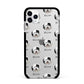 Old English Sheepdog Icon with Name Apple iPhone 11 Pro Max in Silver with Black Impact Case