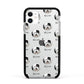 Old English Sheepdog Icon with Name Apple iPhone 11 in White with Black Impact Case