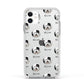Old English Sheepdog Icon with Name Apple iPhone 11 in White with White Impact Case