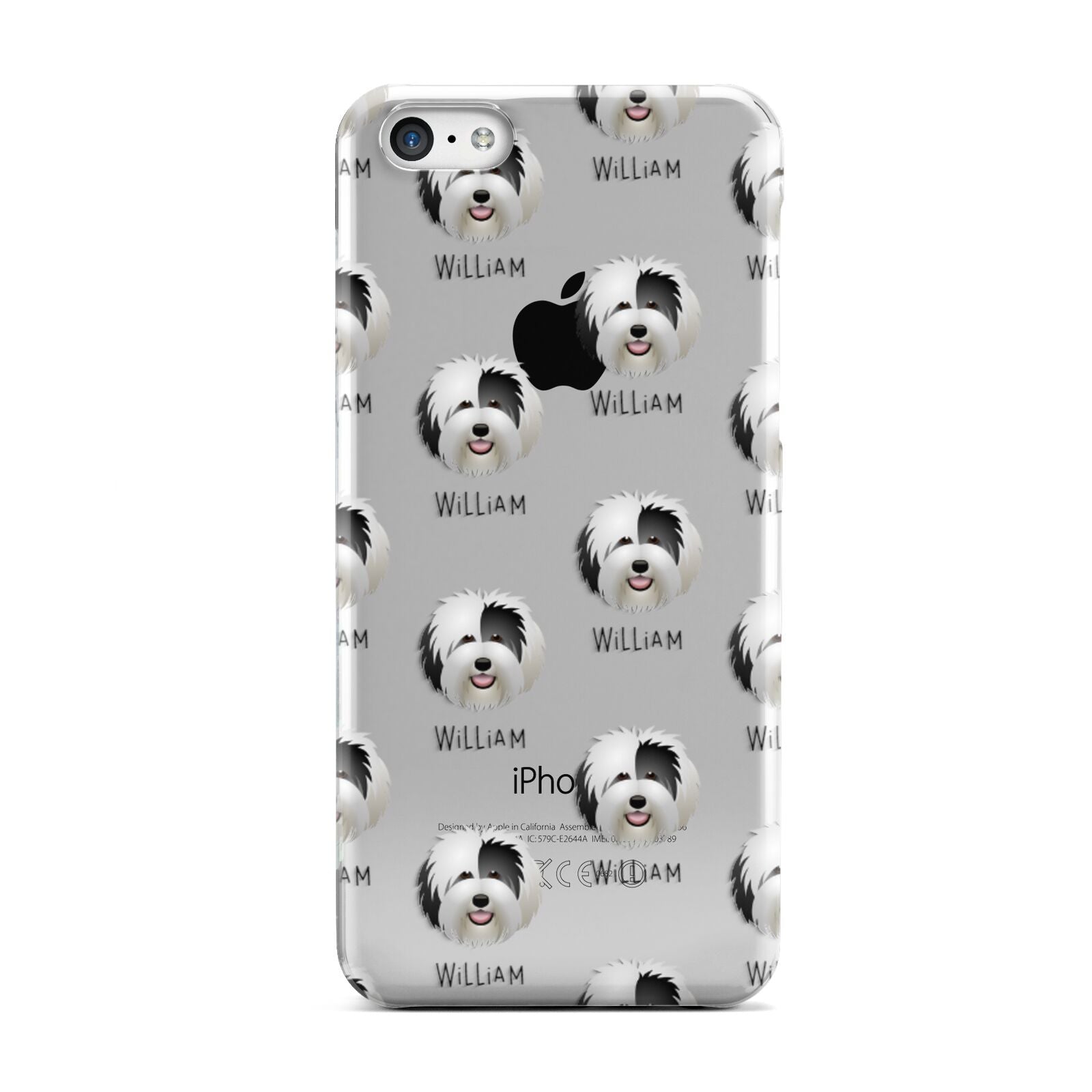 Old English Sheepdog Icon with Name Apple iPhone 5c Case