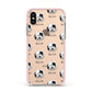 Old English Sheepdog Icon with Name Apple iPhone Xs Impact Case Pink Edge on Gold Phone