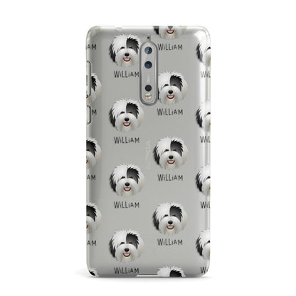 Old English Sheepdog Icon with Name Nokia Case