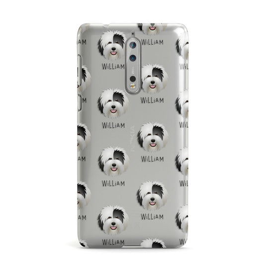 Old English Sheepdog Icon with Name Nokia Case