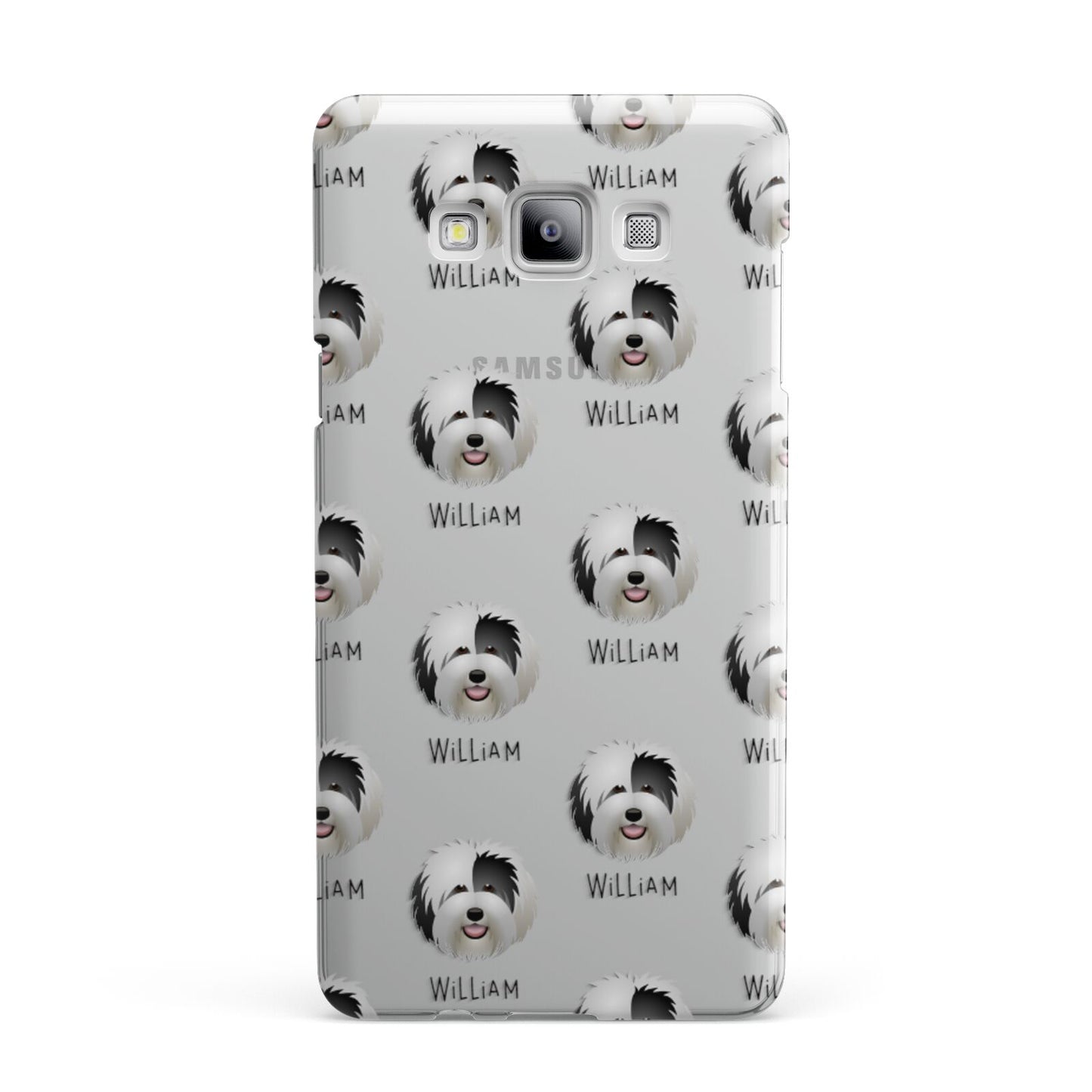 Old English Sheepdog Icon with Name Samsung Galaxy A7 2015 Case
