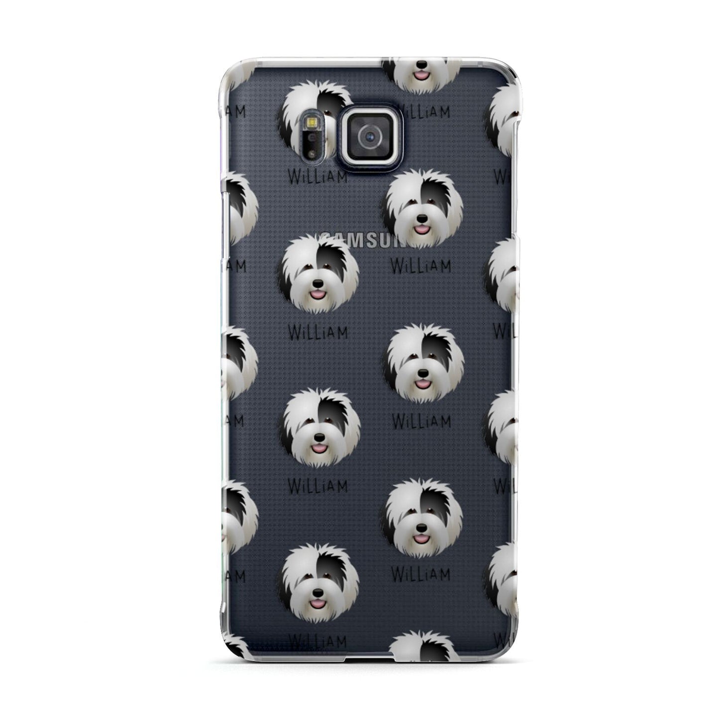 Old English Sheepdog Icon with Name Samsung Galaxy Alpha Case