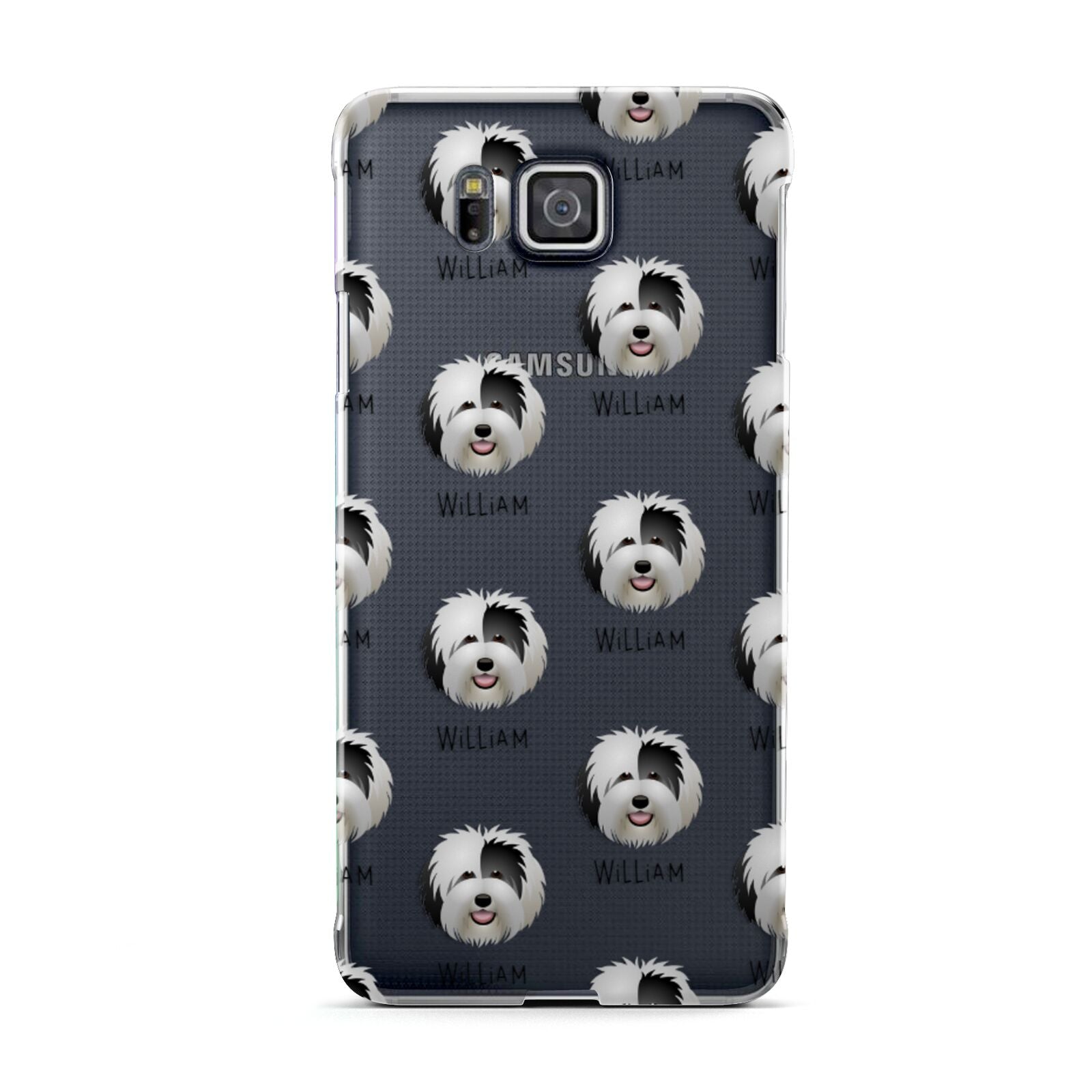 Old English Sheepdog Icon with Name Samsung Galaxy Alpha Case