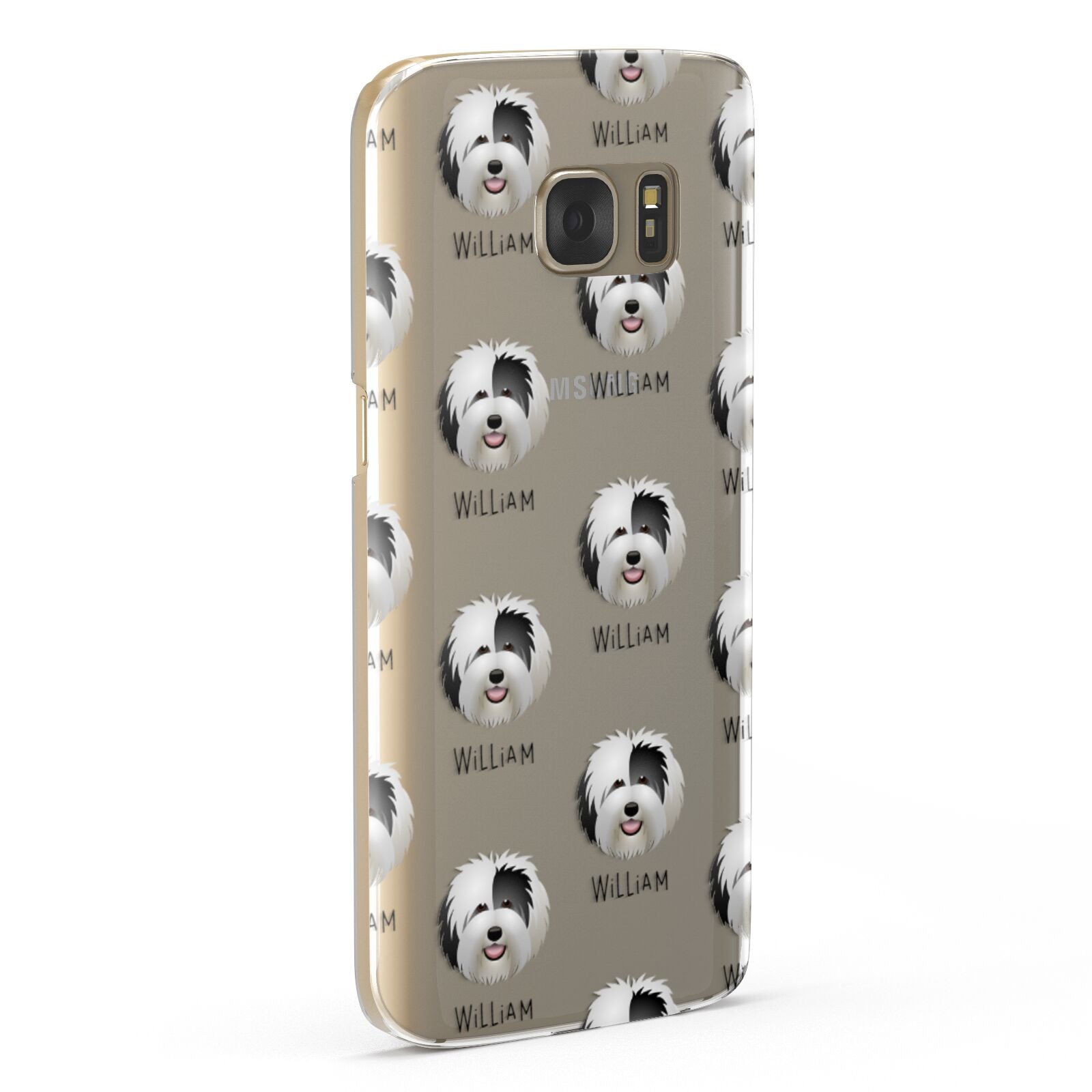 Old English Sheepdog Icon with Name Samsung Galaxy Case Fourty Five Degrees