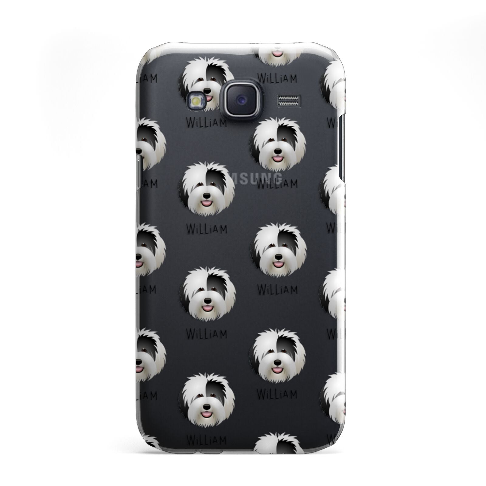 Old English Sheepdog Icon with Name Samsung Galaxy J5 Case