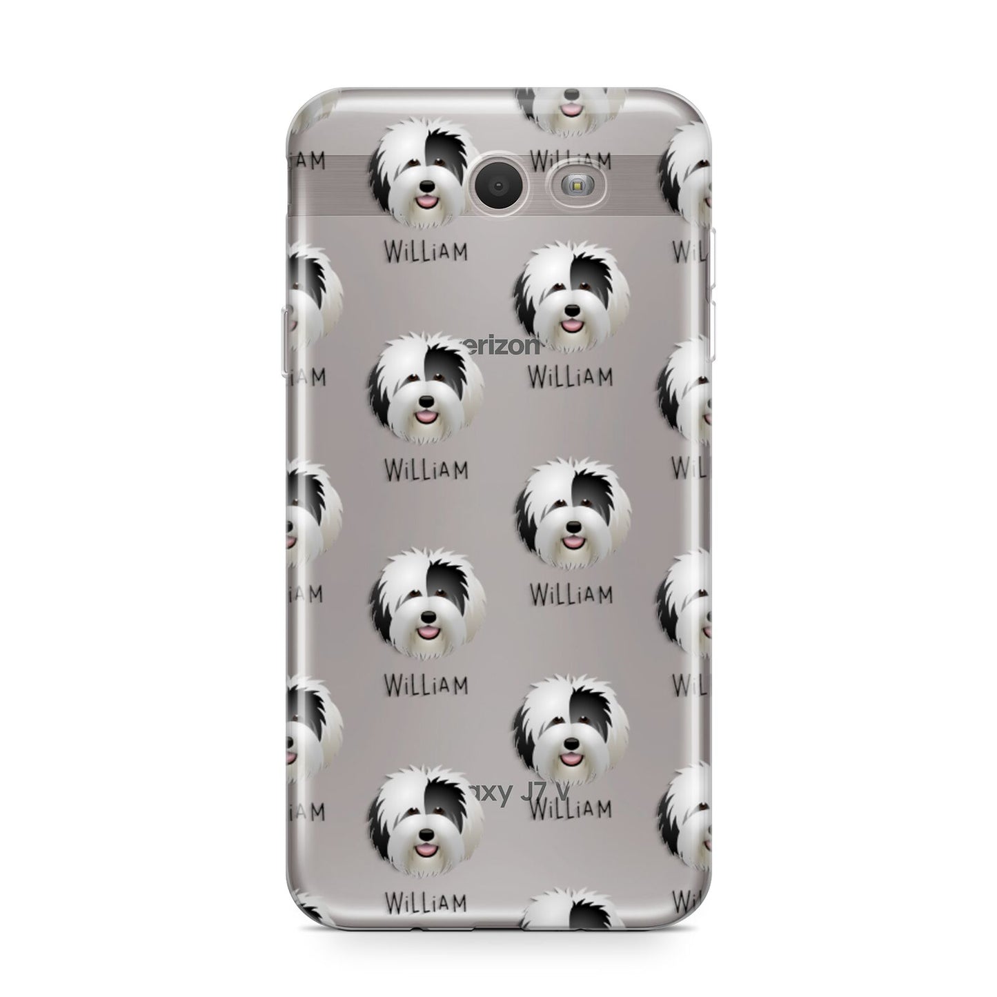 Old English Sheepdog Icon with Name Samsung Galaxy J7 2017 Case