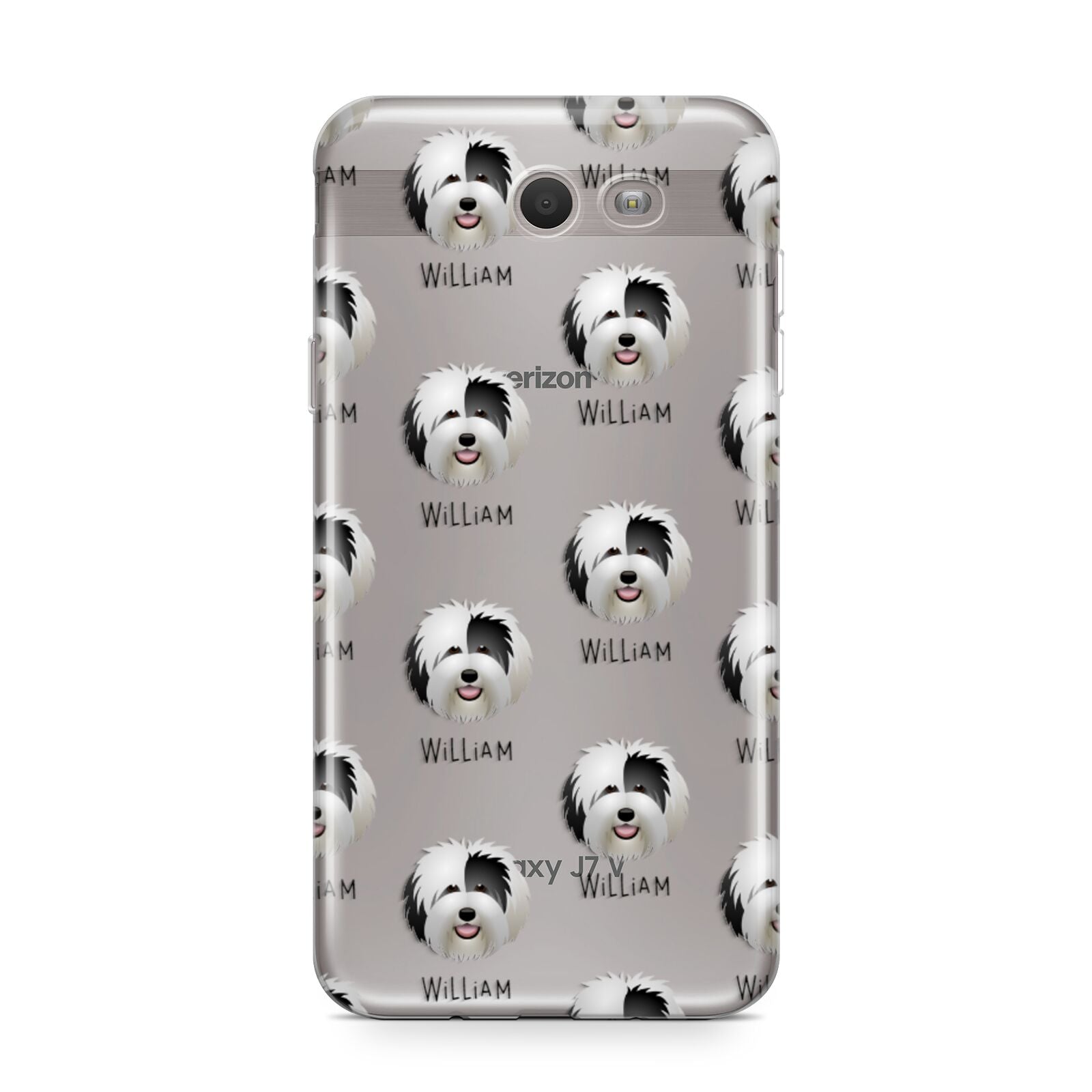 Old English Sheepdog Icon with Name Samsung Galaxy J7 2017 Case