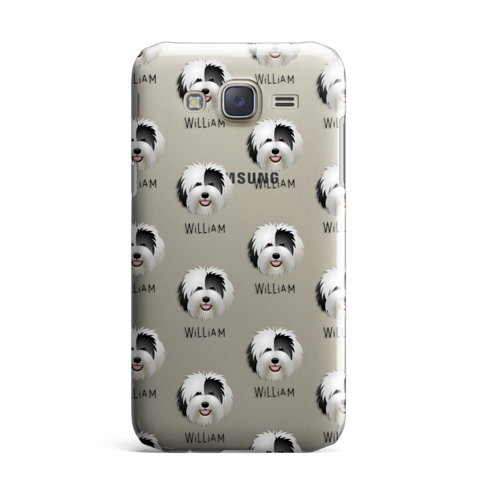 Old English Sheepdog Icon with Name Samsung Galaxy J7 Case