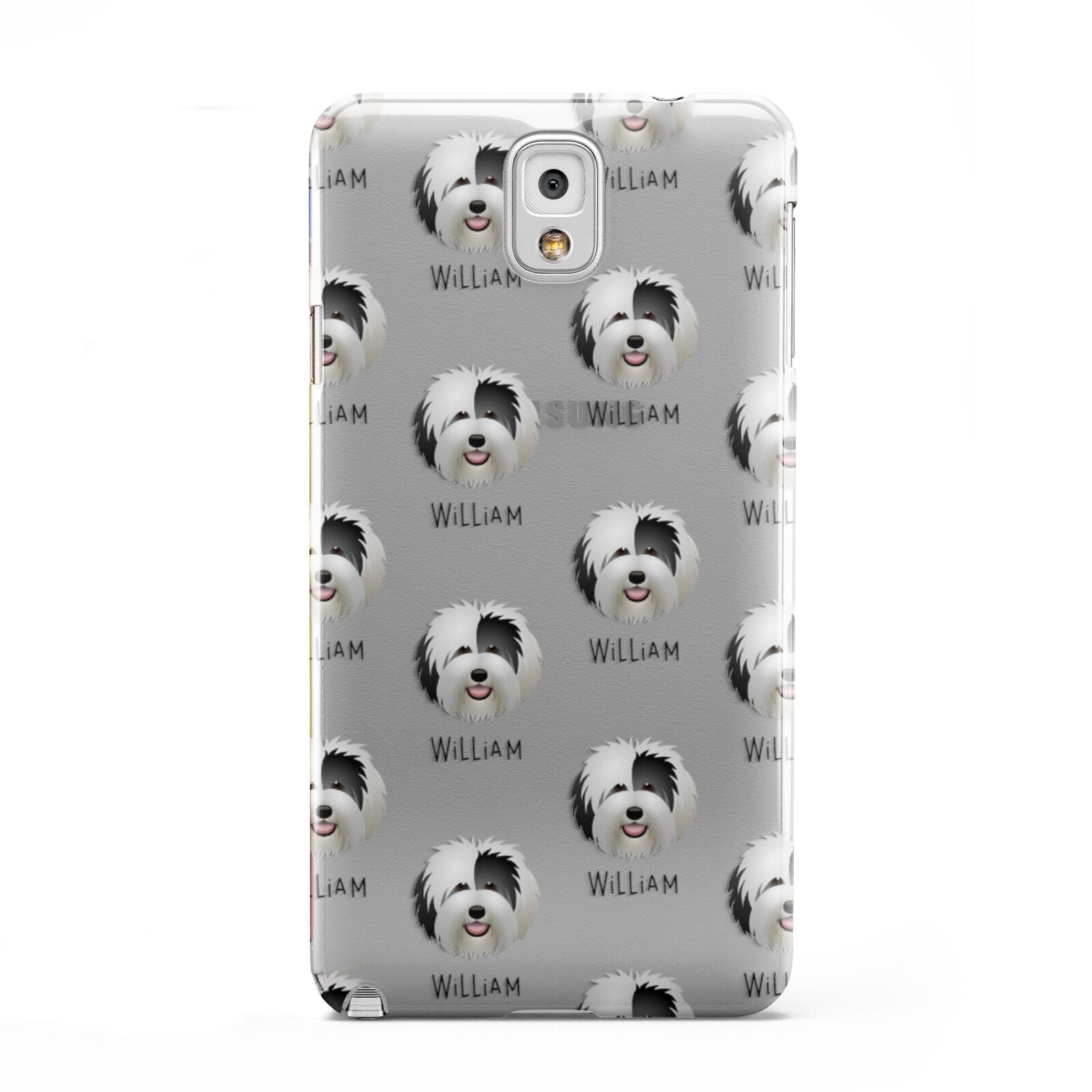 Old English Sheepdog Icon with Name Samsung Galaxy Note 3 Case