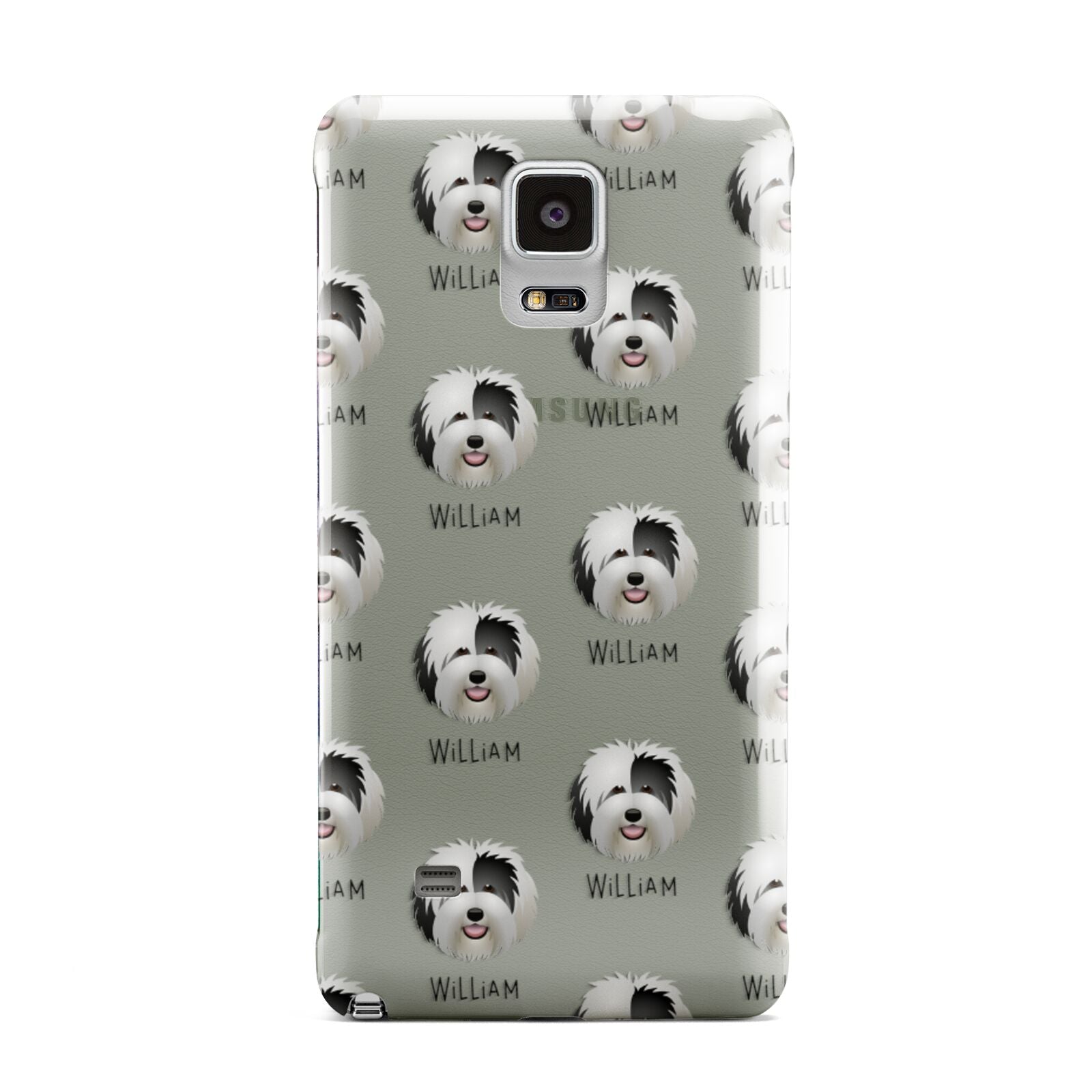 Old English Sheepdog Icon with Name Samsung Galaxy Note 4 Case