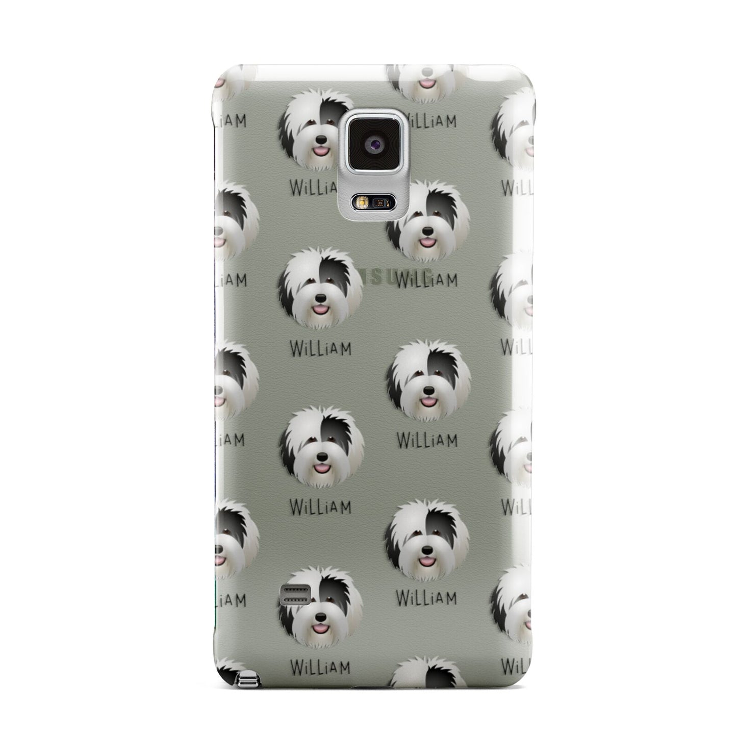 Old English Sheepdog Icon with Name Samsung Galaxy Note 4 Case